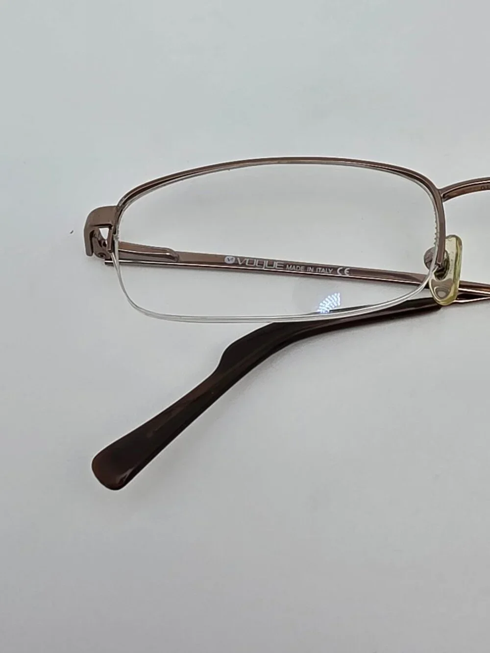 Vogue VO3490 705 Bronze Semi Rimless Eyeglasses Frame w/ Case Italy 49-19-135